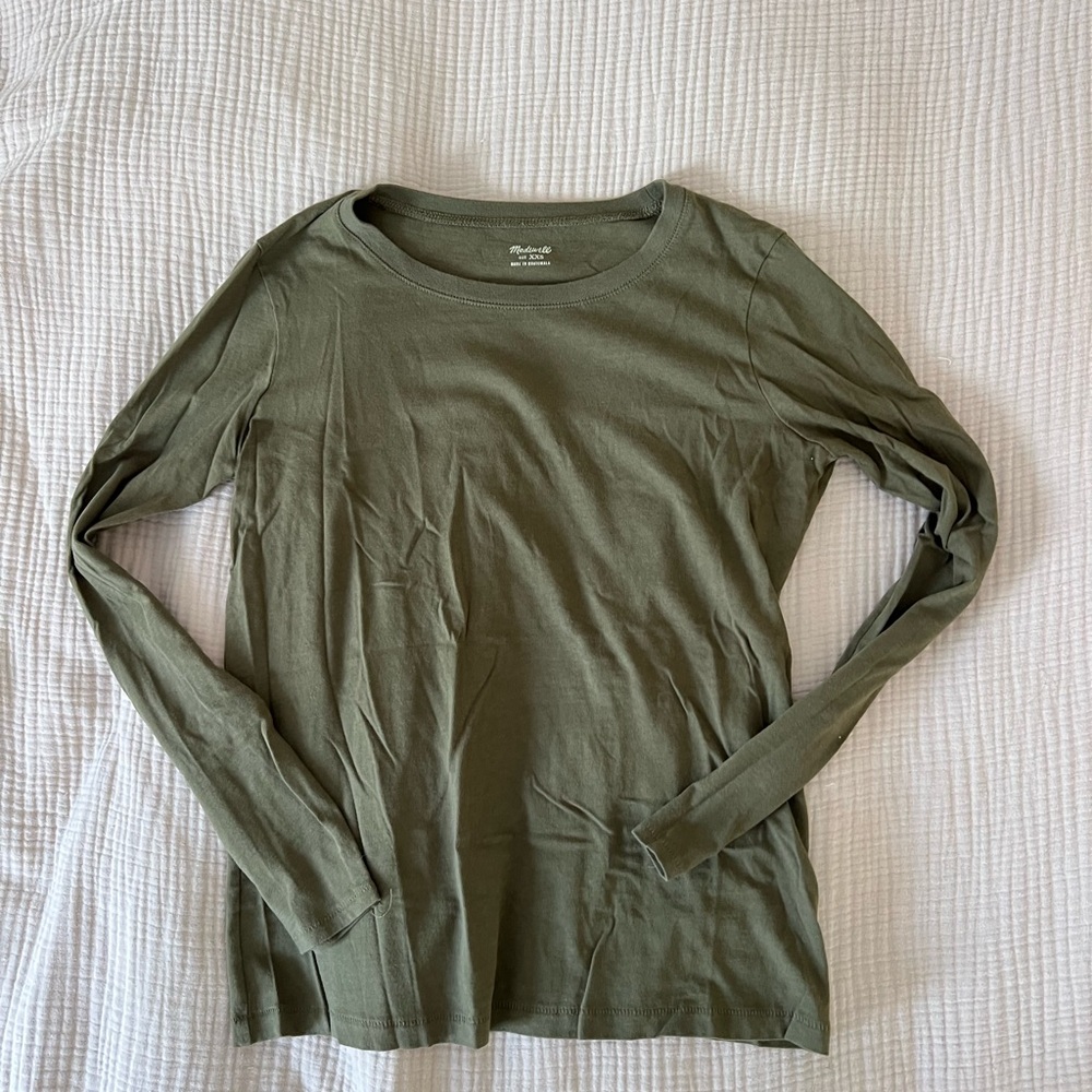 Madewell Hunter Green Cotton Longsleeve